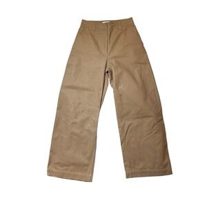 COS Women's Wide Leg Canvas Trousers Tan Size 6